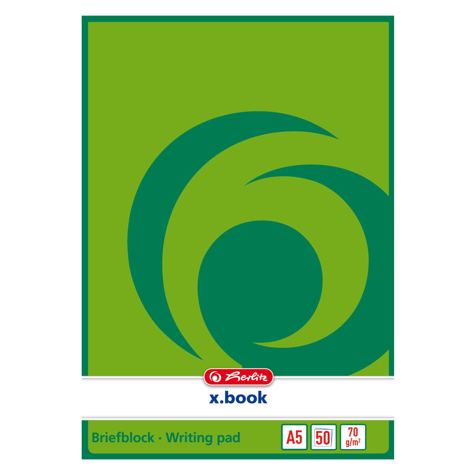 Herlitz Briefblock x.book, A5, ungelocht, 50 Blatt, blanko (A5, Blanko) (717504)