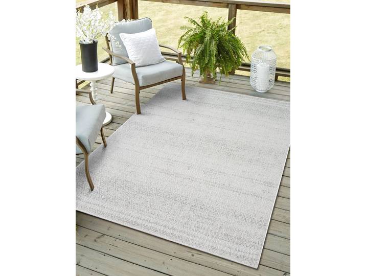 Outdoorteppich Vision, LAGERRÄUMUNG , grau (grau,beige,cream), B:200cm H:6mm L:300cm, Polypropylen, MYFLAIR MÖBEL & ACCESSOIRES, Teppiche, Outdoorteppich, kariert, Outdoor geeignet, Balkon, Terrasse