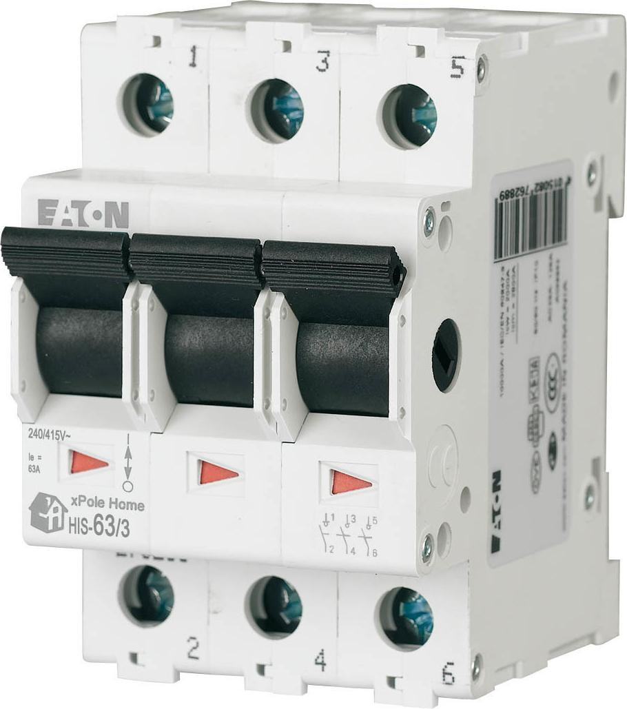 Eaton Hoofdschakelaar isolatieschakelaar 63A 3-polig type HIS-63/3