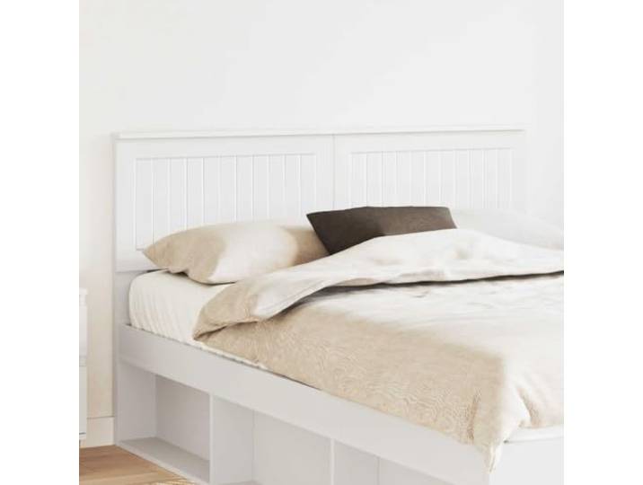 Modernes Kopfteil weiß aus Ingenieurholz, minimalistisches Bettbett mit rechteckiger Form, einfache Montage und Trockenreinigung.