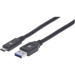 Manhattan USB-Kabel USB 3.2 Gen1 USB-A Stecker, USB-C® Stecker 3.00 m Schwarz 354981