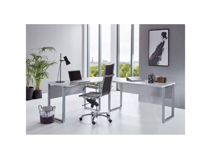 Bureau d’angle 205 x 75 x 177cm Gris/Gris lumineux