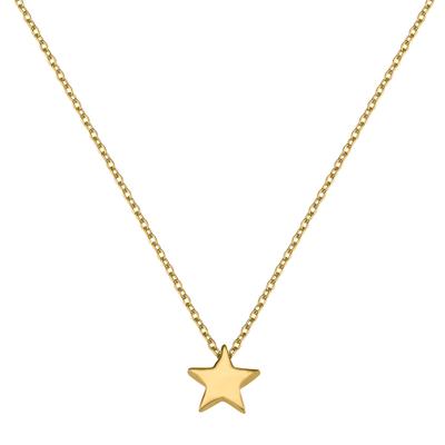 Kette mit Anhänger FIRETTI "Schmuck Geschenk Silber 925 Halsschmuck Anhänger Stern", gelbgoldfarben, Halsketten, Damen, Gelbgold 333, L: 45 B: 1,2mm, B:1,2mm