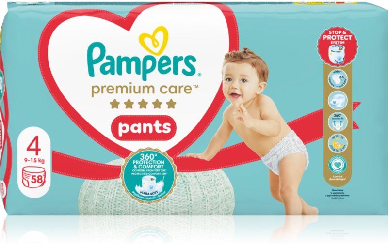 Pampers Premium Care Pants Size 4 culottes de protection jetables 9-15 kg 58 pcs