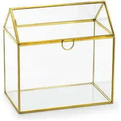 Partydeco, Geschenkverpackung, Glass Gift Card Holder, gold, 13x21x21cm (1 pkt / 1 pc.) (1x)