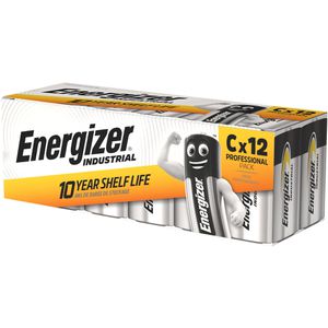 Energizer Batterien Industrial 636107, Alkaline, 1,5V, 10 Jahre lagerfähig, C / Baby / LR14, 12 Stück