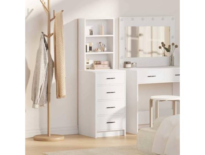 RJPLMFV Oberer Schrank, weiß, 40 x 41 x 135 cm, Holz Modernes Sideboard, Geschirr, leicht zu reinigen, mattes Finish, ideal für Meetings
