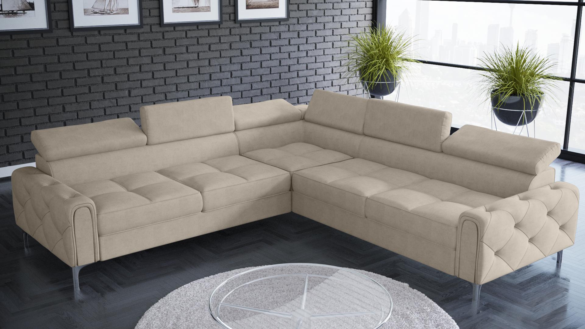 Design Sofa Couch Ecke Multifunktion Polsterung Wohnzimmer L-Form Textil