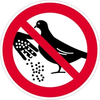 Schild Tauben füttern verboten, Alu, Ø 400 mm