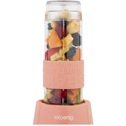 H.Koenig Koenig SMOO10 - Blender To Go - met drinkbekers, Standmixer, Pink