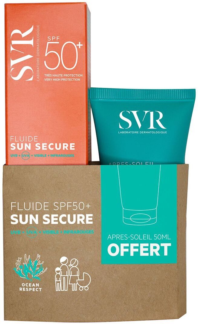 SVR Sun Secure Fluide Ip50+ + Après-Soleil 50 ml Gratuit
