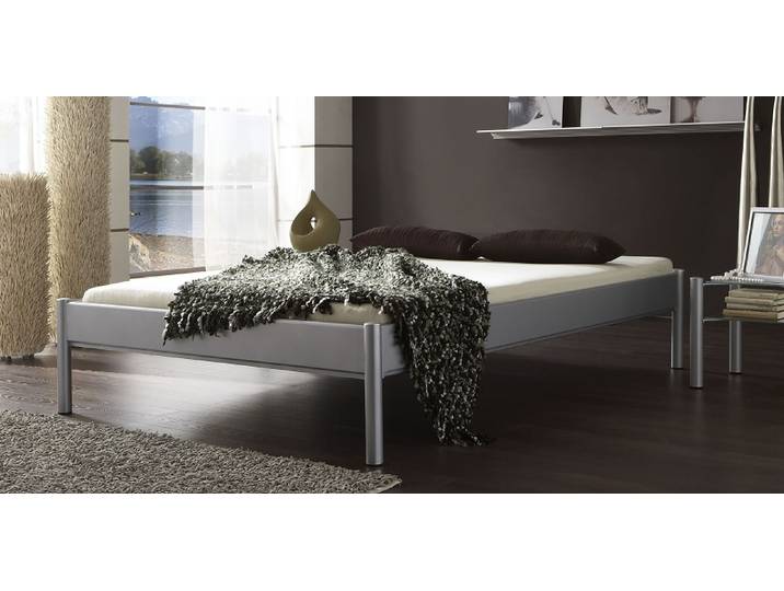 Metallbett Iris 3 , silber Struktur , 140x220