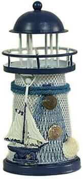 Inspired Deals Mediterranean Lighthouse Candle Holder Iron Candlestick For Nautical Home Decor sailboat