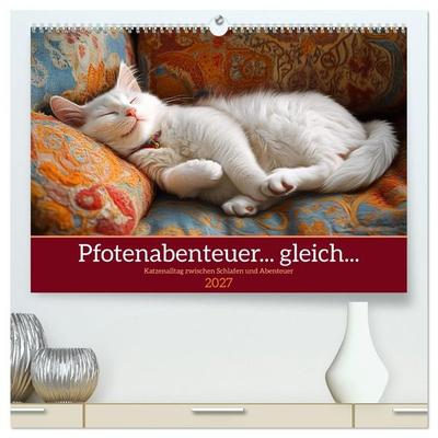 Pfotenabenteuer gleich (hochwertiger Premium Wandkalender 2027 DIN A2 quer), Kunstdruck in Hochglanz