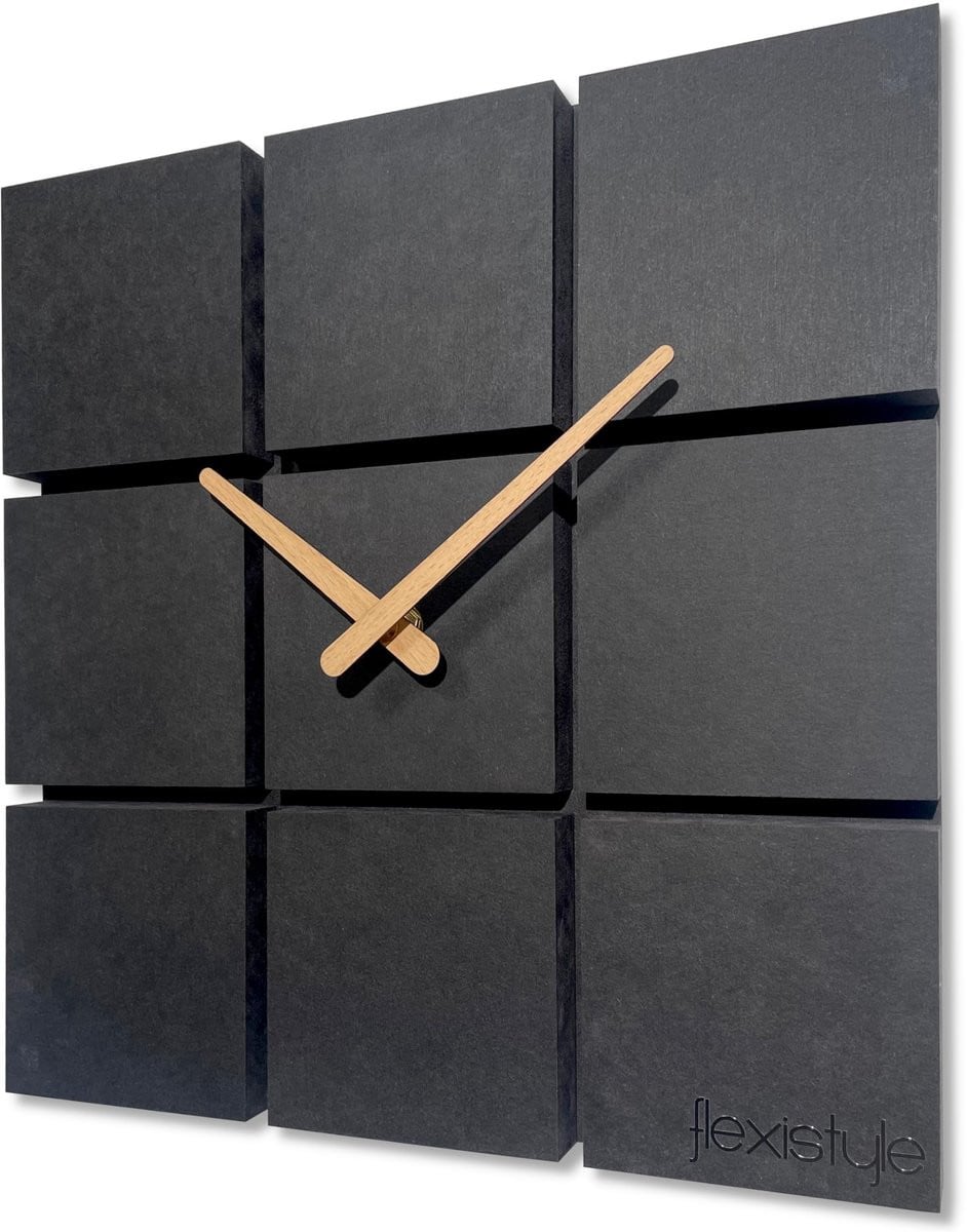Omgoods Moderne Wandklok Harmony Zwart 30 cm Stille Analoge Wandklok
