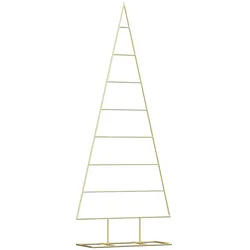 vidaXL Metall Weihnachtsbaum Gold 150 cm Pulverbeschichteter Stahl
