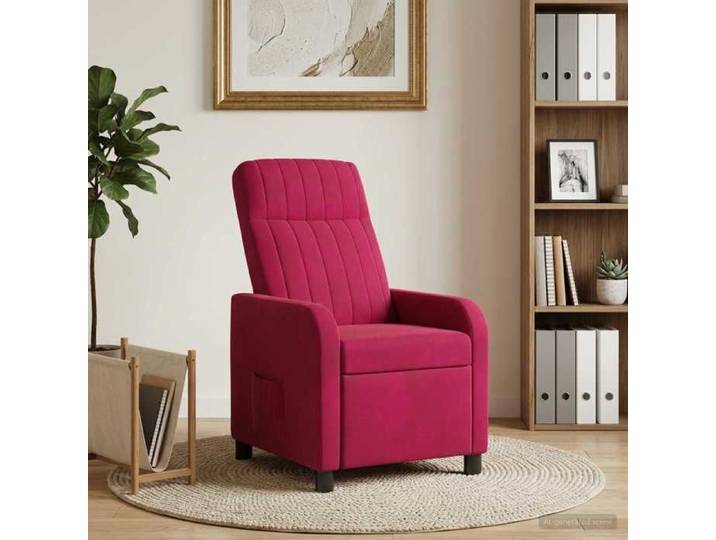 Rouge Chaise confortable LEMON Fauteuil inclinable Bordeaux Velours (V) Pour maison/bureau_24134