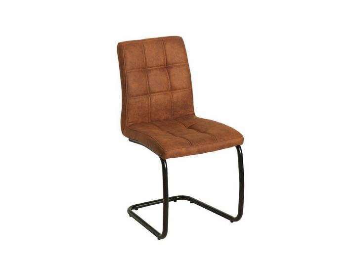 Licht-Erlebnisse Esszimmerstuhl KENYA, Freischwinger Esszimmer Braun Schwarz Stoff Eisen Modern