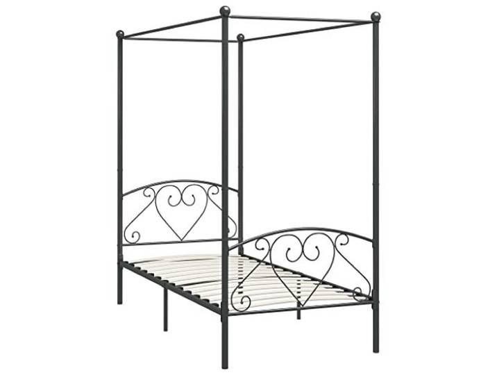 vidaXL Himmelbett-Gestell Grau Metall 100 x 200 cm