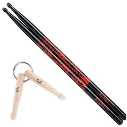 Tama 7A-F-BR Red Fire Drumsticks mit Anhänger (Schlagzeug), Drumsticks + Schlägel, Schwarz