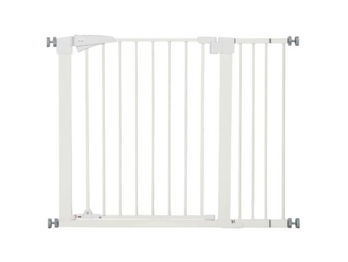 PawHut Barrière de Sécurité pour Chien Extensible 76-103 cm 77 cm Blanc Barrière Chien Sans Perçage\, Fermeture Automatique\, Double Verrouillage\, pour Escaliers\, Couloirs\, Intérieur