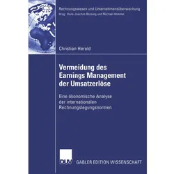 Vermeidung des Earnings Management der Umsatzerlöse, Fachbücher von Christian Herold