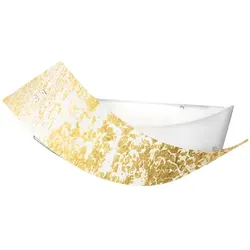 Gea Luce Camilla - Goldene Deckenleuchte 3XE14 max 3X28W IP20 - Moderne Wandleuchte mit silbernem Glasdiffusor und weißem Rahmen 43x30cm