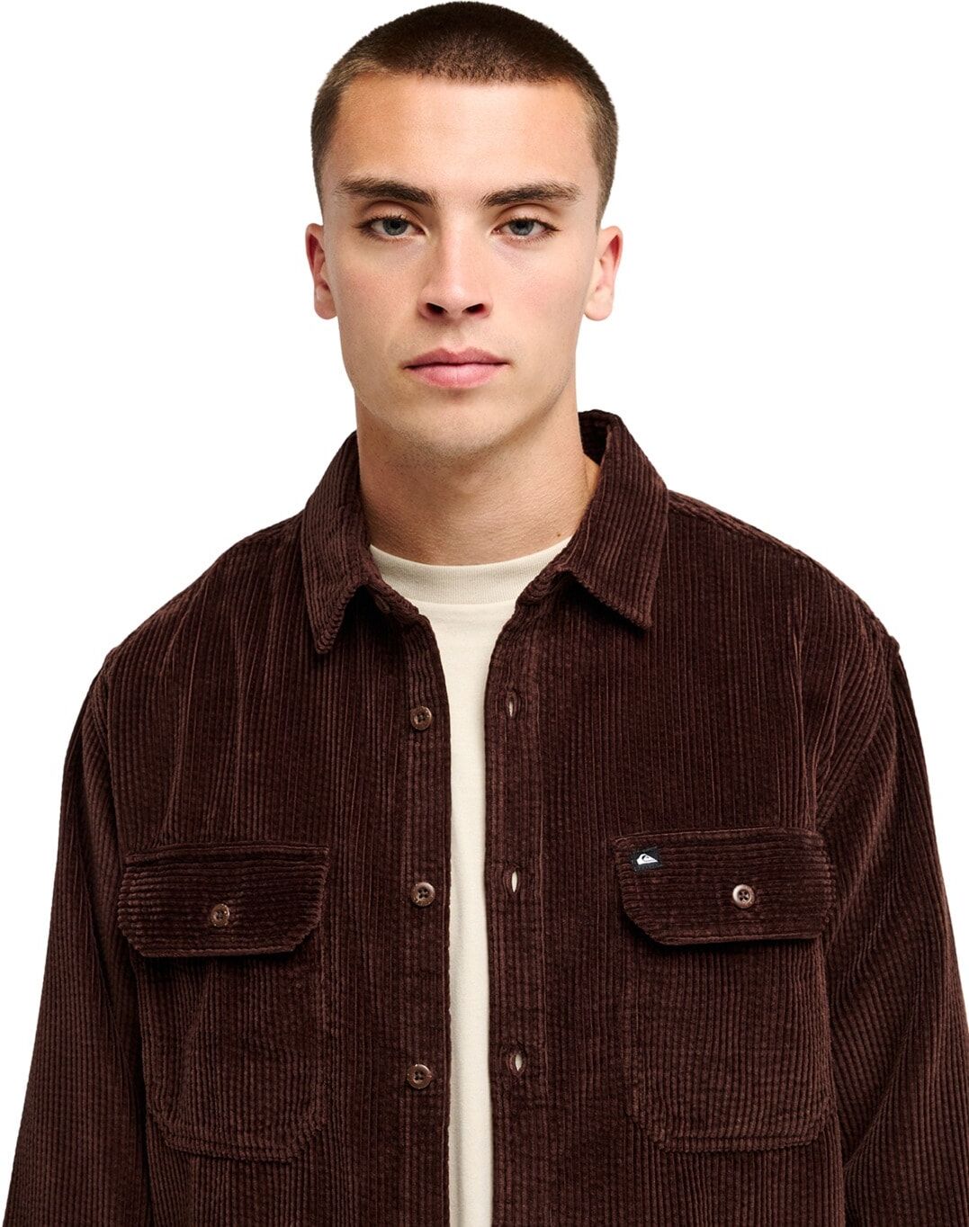 Langarmshirt QUIKSILVER "Venture Cord", Herren, Gr. S, braun (java), Obermaterial: 100% Baumwolle., Shirts Langarmshirt