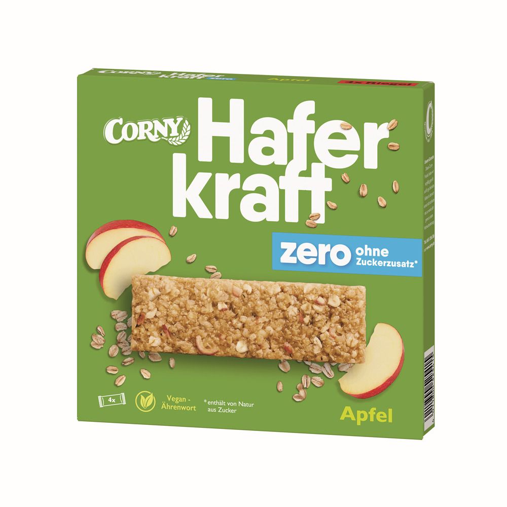 Corny Haferkraft Zero Faltschachtel Apfel 4 St Riegel