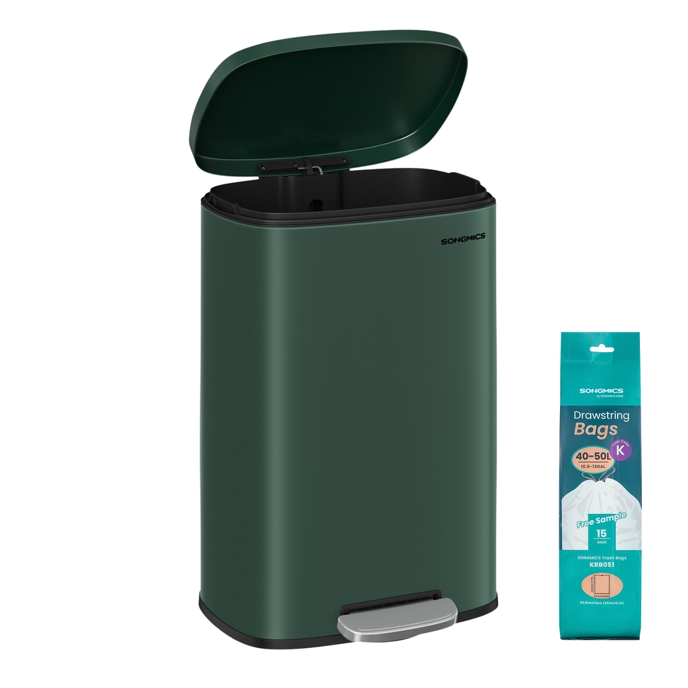 SONGMICS Mülleimer Küche 50 Liter vintagegrün LTB050C02