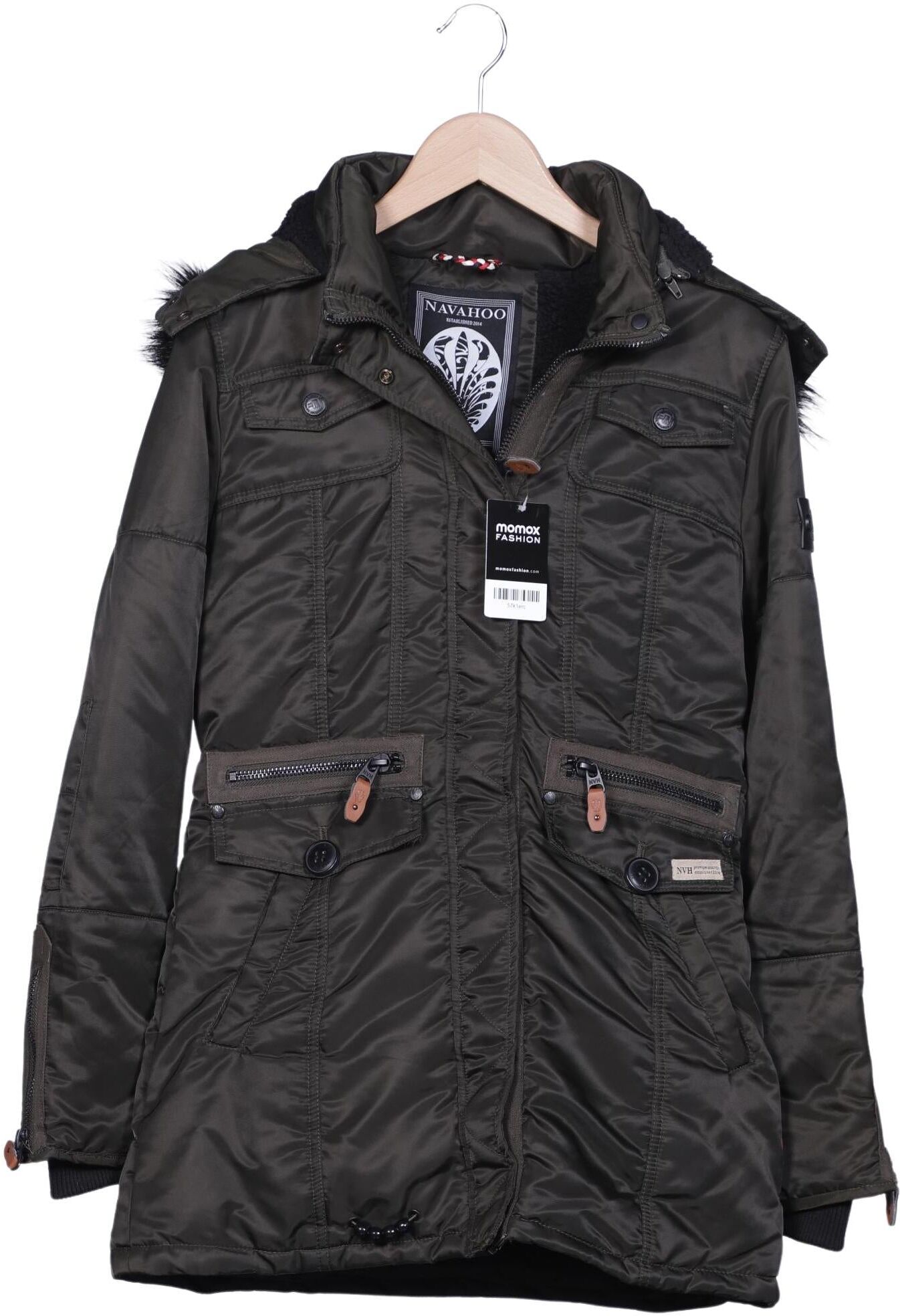 Navahoo Damen Mantel, Grün, Gr. M, Synthetik - Second Hand