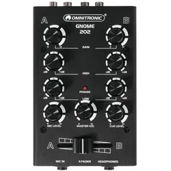 Omnitronic DJ Mixer Gnome E-202, Mischpult, Schwarz