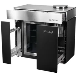 Flammkraft BLOCK B Elfenbeinschwarz Kühl- und Barmodul 63 Liter Outdoor-Kühlschrank