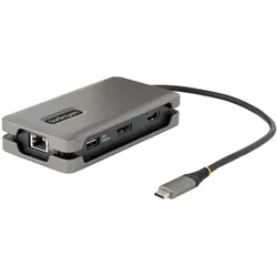 StarTech com DKT31CDHPD3, Cablato, USB 3.2 Gen 2 (3.1 Gen 2) Type-C, 100 W, 2.0b, 10,100,1000 Mbit/s (USB-C), Dockingstation + USB Hub, Grau