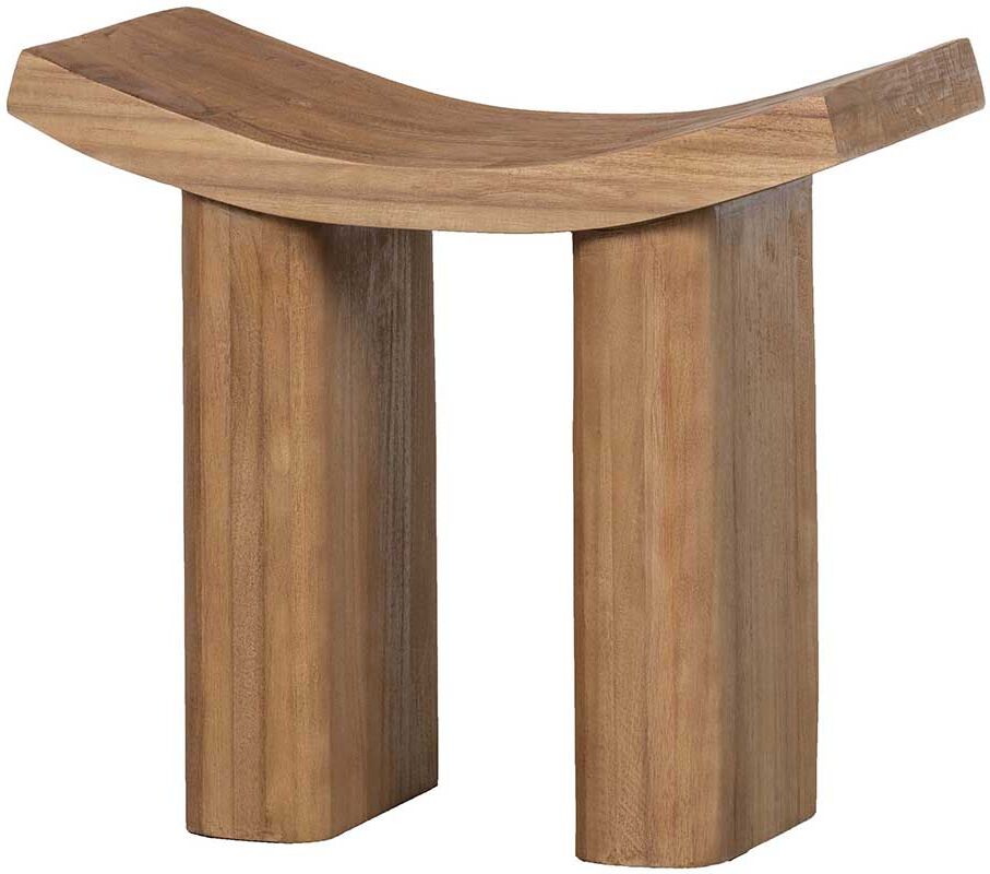 Pharao24.de Japan Stil Hocker aus Paulownia Massivholz 50 cm breit