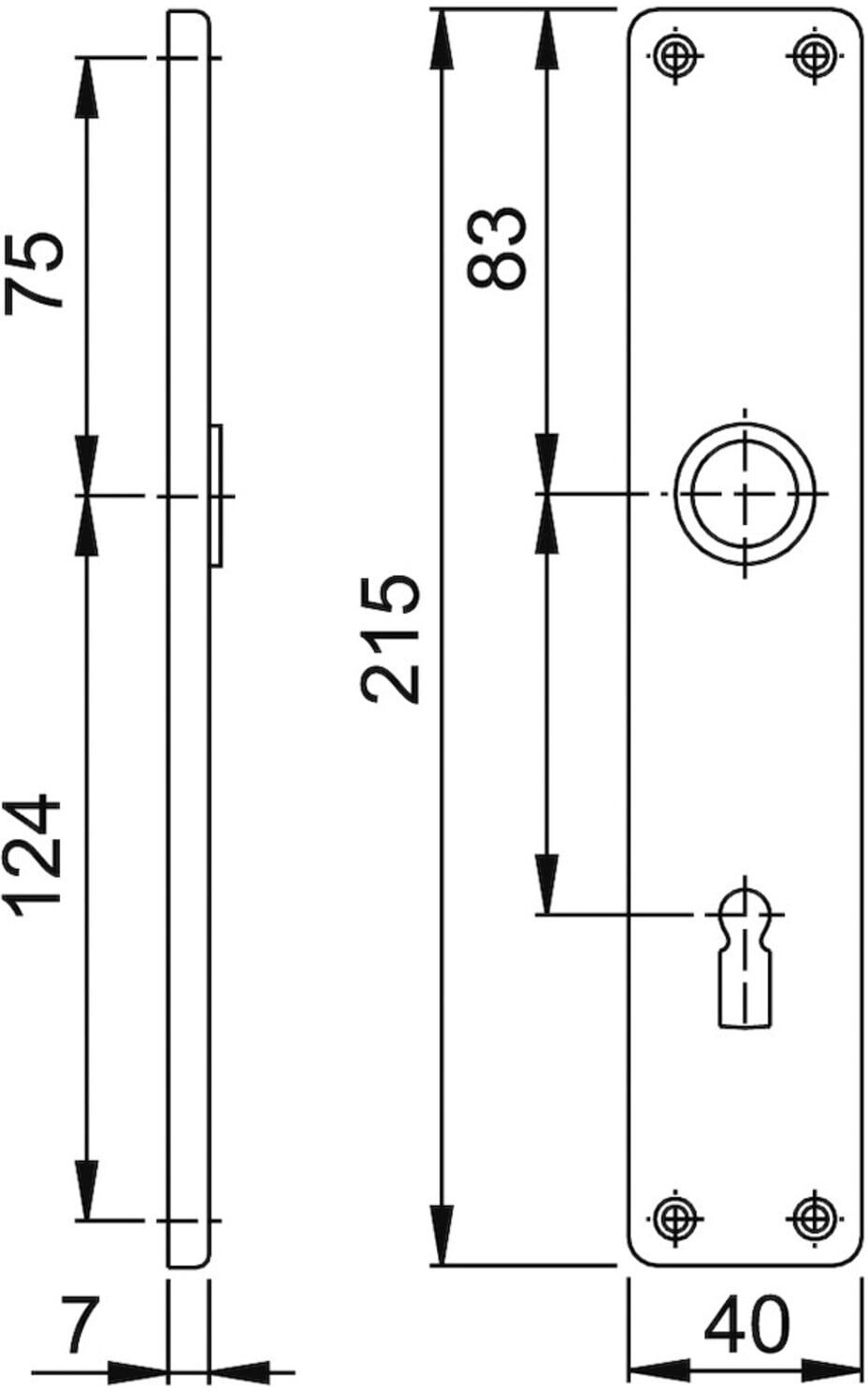 HOPPE ZT-Langschild London,202SP,BB,E72 sichtbar verschraubt neusilberfarben eloxiert (3104796)