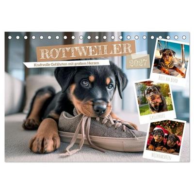 Rottweiler - Kraftvolle Gefährten mit großem Herzen (Tischkalender 2027 DIN A5 quer), CALVENDO Monatskalender