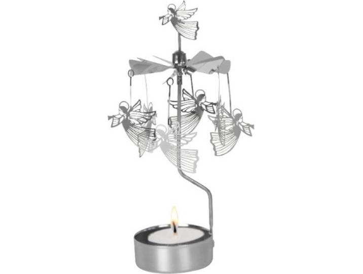 Pluto Rotary candleholder flying angel silver