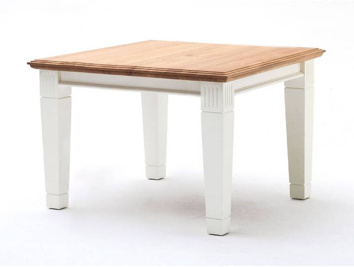 Casamia Couchtisch Couchtisch Beistelltisch Wohnzimmer-Tisch Novara 75x75cm weiß massiv