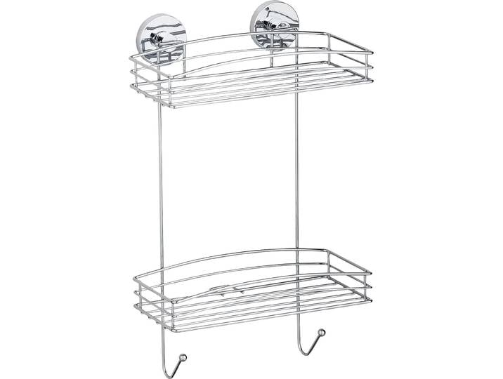 Duschablage WENKO Wandregal , silber (chrom), B:15,5cm H:44cm T:26cm, Stahl, Regale, Duschablage, 2 Etagen