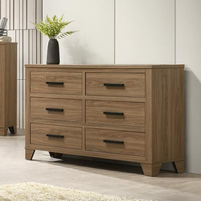 Furniture of America Nyess Modern Chestnut Brown Wood 6-Drawer Dresser