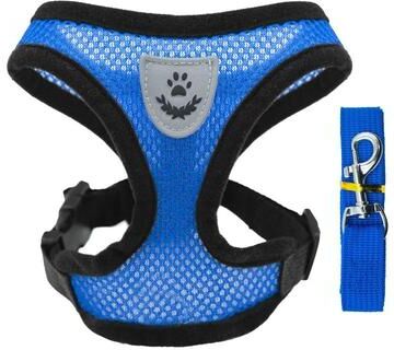 Uplifted Finds Ultra Breathable Air Mesh Harness & Leash Set blue xl