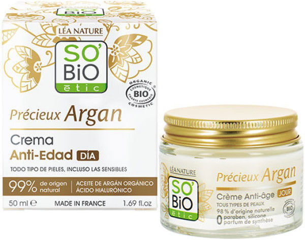 SO'BiO étic Anti-Aging Day Cream Hyaluronic Acid & Organic Argan 50 ml