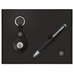 CROSS Geschenkset »Kugelschreiber Calais inkl. Leder-Schlüsselanhänger für Smart Track schwarz
