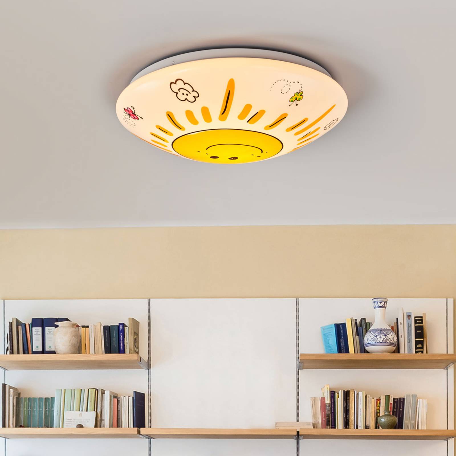 Niermann Standby Ceiling Light SUNNY, Yellow / orange, Children's Room, Plastic, Ceiling Light