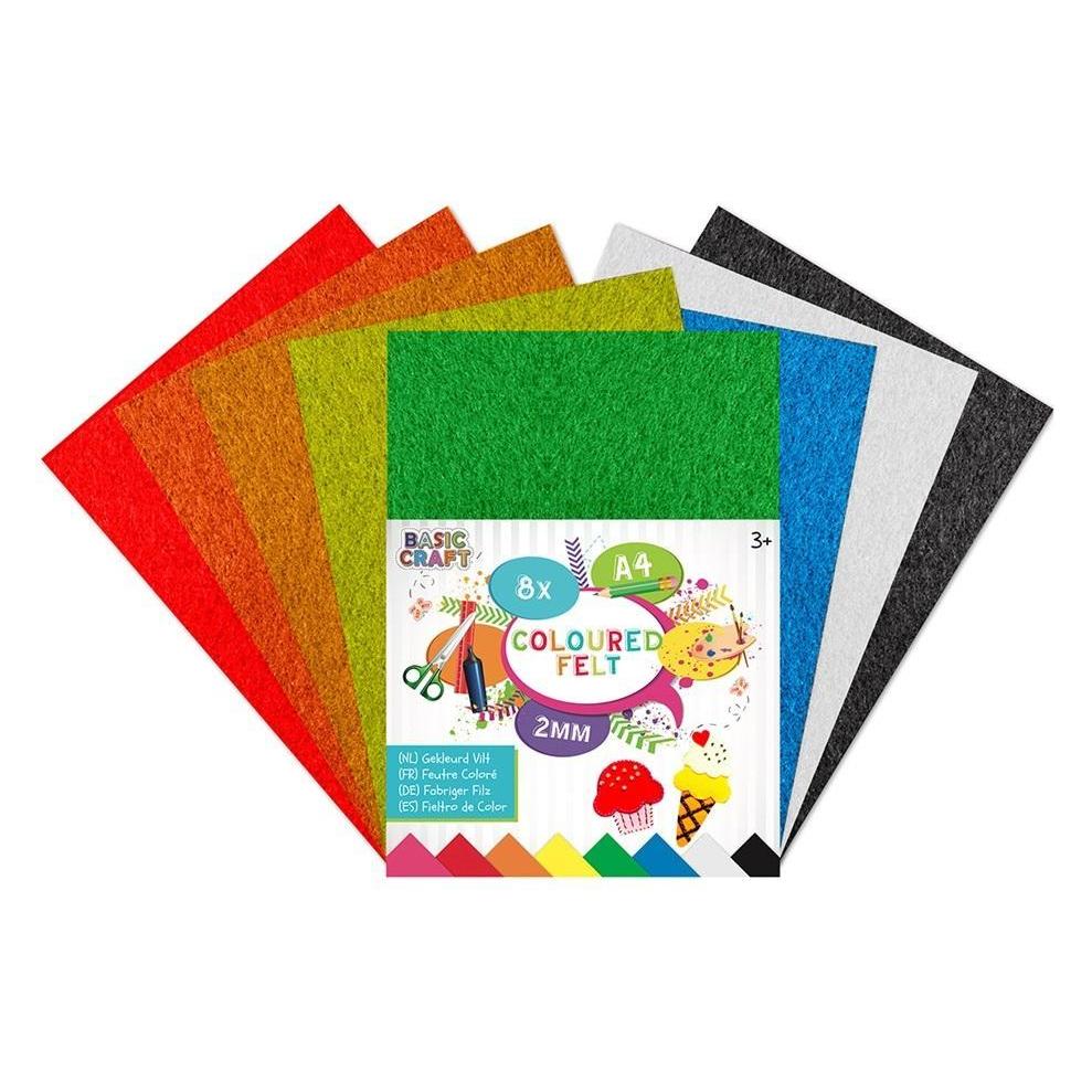 Grafix Farbiger Filz A4, 8 Blatt (30 x 21 cm) (8720257101726)