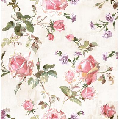 Seabrook Designs Vesper Floral Trail Unpasted Wallpaper