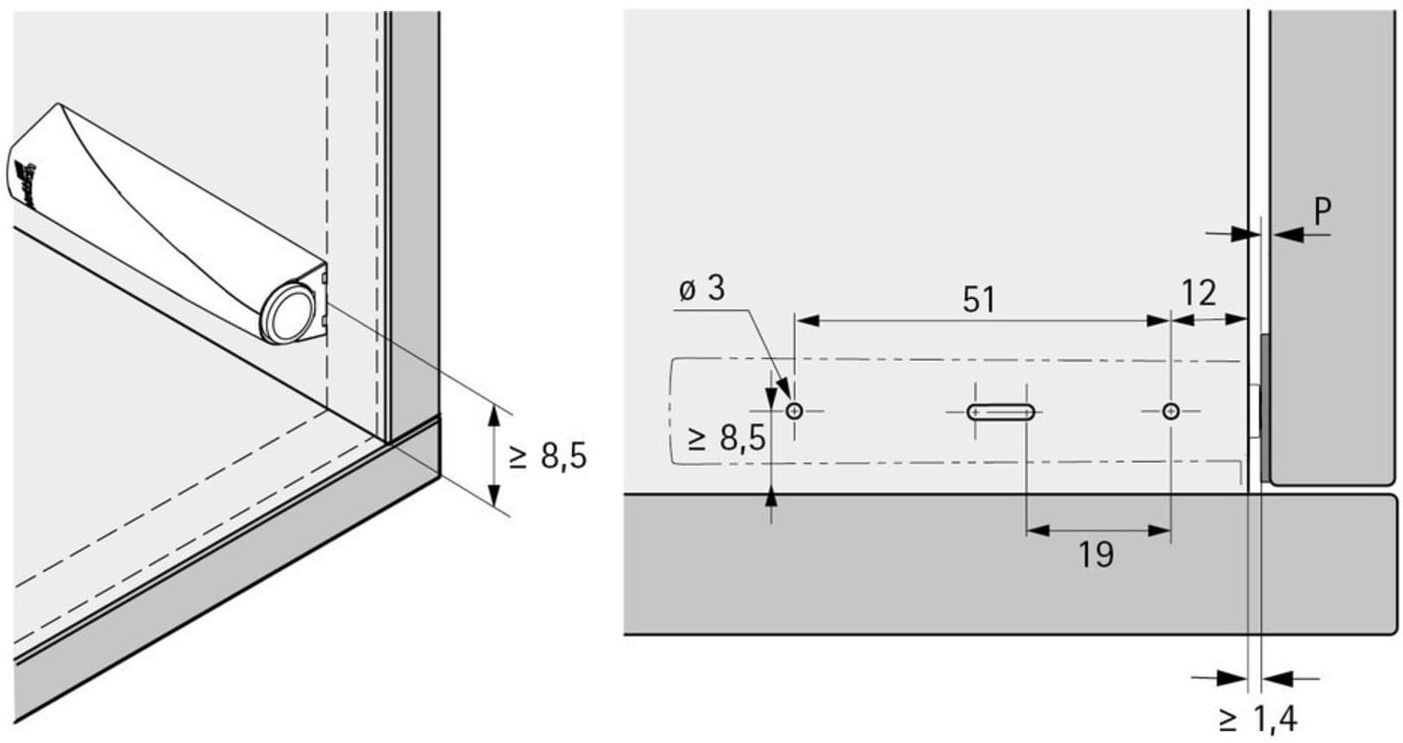 Hettich Möbel-Dämpfer Push to open Pin Kunststoff grau z.Anschr. (9375904)