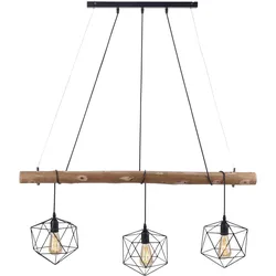 Just Light, Pendelleuchte, Pendellampe EDGAR 3-flammig Moderne Pendellampe im Vintage Look (E27)