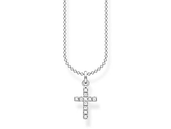 THOMAS SABO Kette Kreuz Pavé 925 Sterlingsilber